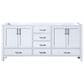 Lexora Home Jacques 72" Double Bathroom Vanity Cabinet Only in White and 70" Mirror, , large