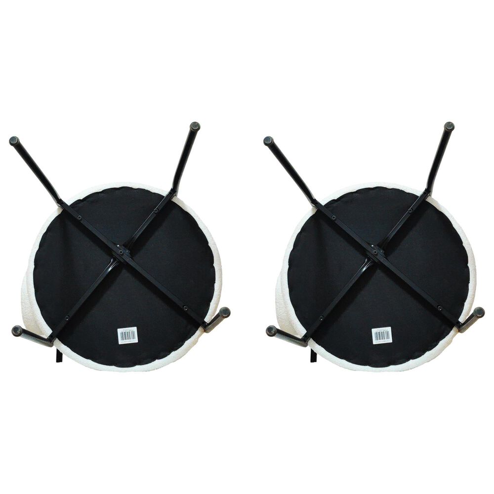 Hearth and Haven Side Chair with White Cushion in Black (Set of 2), , large