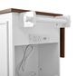 HOMLUX 54" Mobile Kitchen Island with Glass Door Storage in Walnut and White, , large