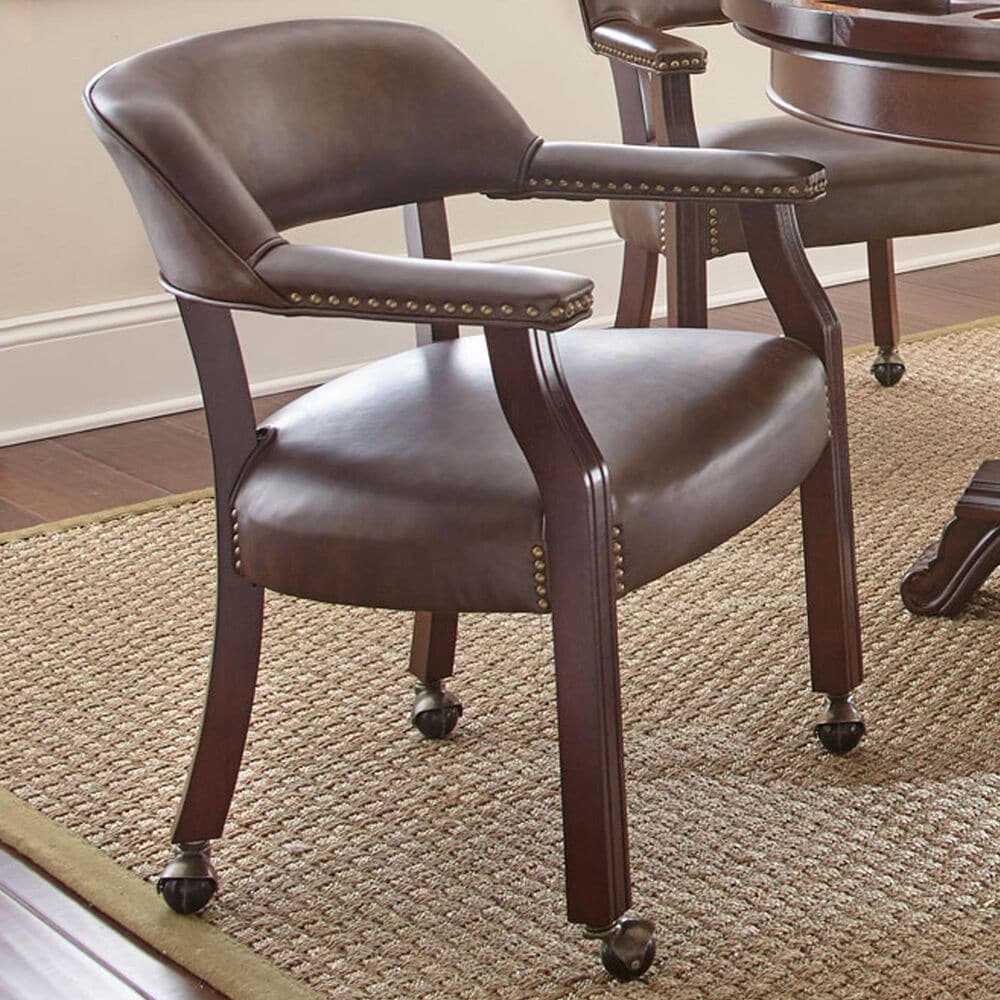 Steve Silver Tournament Arm Chair in Medium Cherry, , large