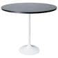 Leisuremod LeisureMod Verve Collection Modern Bar Height Table White Base with 48 Round Black Marbelized MDF Top, , large