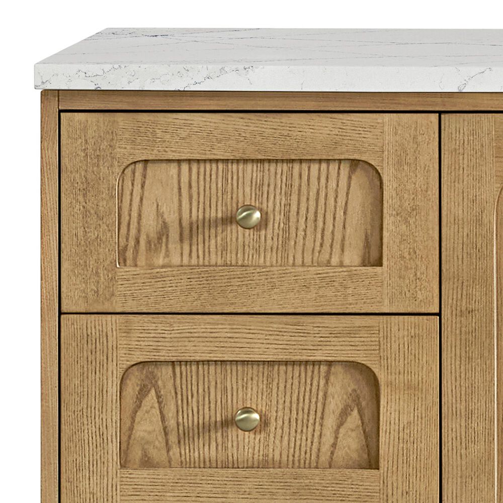 James Martin Vanities Laurent 60&quot; Single Bathroom Vanity in Light Natural Oak with 3 cm Ethereal Noctis Quartz Top and Rectangular Sink, , large