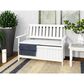 CorLiving Miramar Patio Storage Bench in White, , large