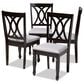 Baxton Studio Reneau Side Chair with Gray Cushion in Espresso Brown (Set of 4), , large