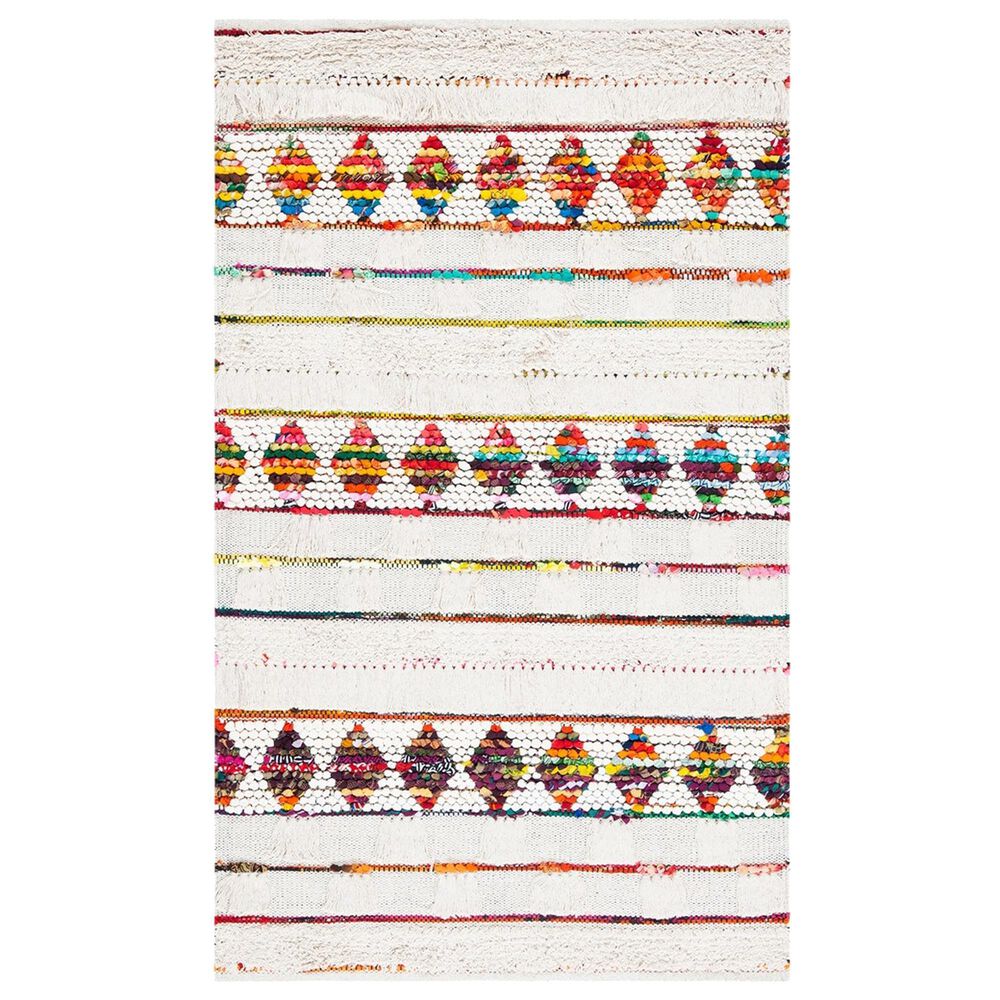 Safavieh Natura NAT657A 4" x 6" Ivory and Red Area Rug, , large