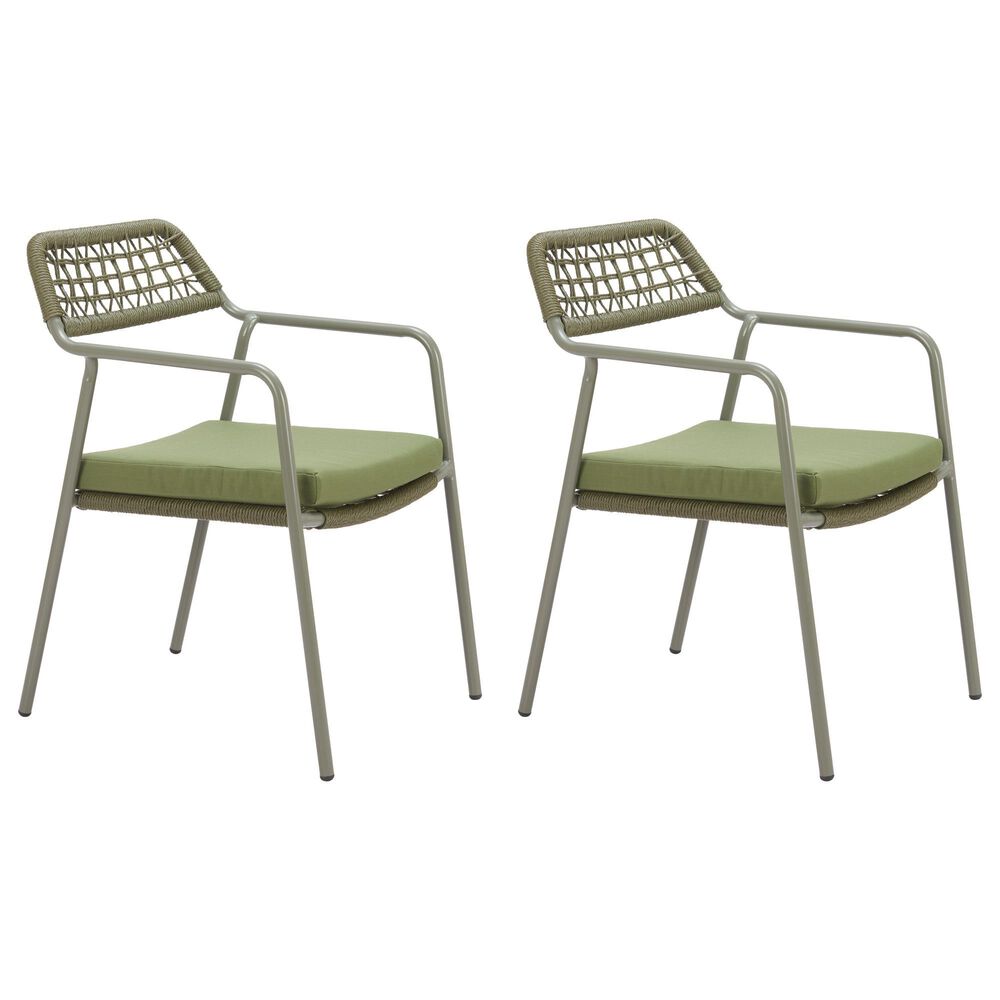Zuo Modern Rio Outdoor Dining Chair in Green (Set of 2), , large