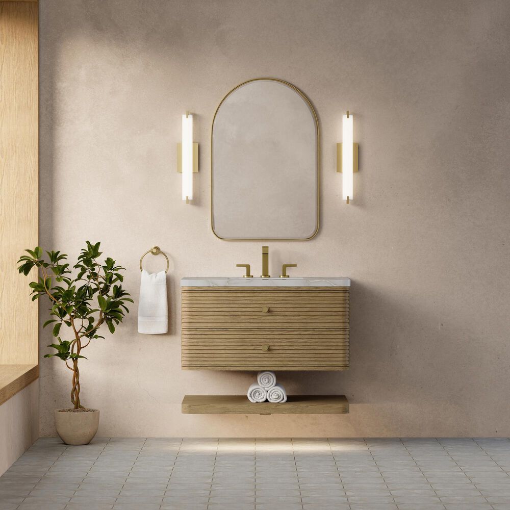 James Martin Allamari 36" Single Bathroom Vanity in Dune Mist with 3 cm Victorian Silver Silestone Top and Rectangular Sink, , large
