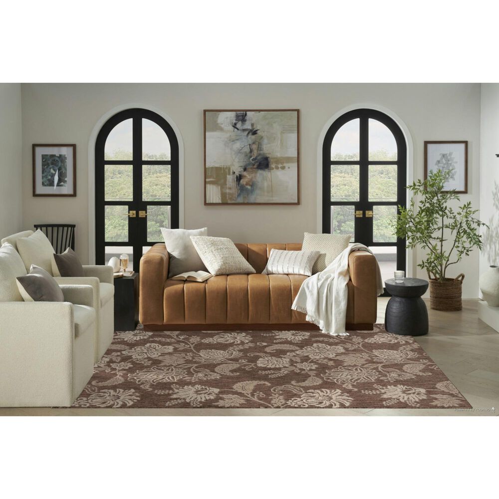 Nourison Garden Oasis Floral Mocha 6&#39; x 9&#39; Indoor/Outdoor Area Rug, , large