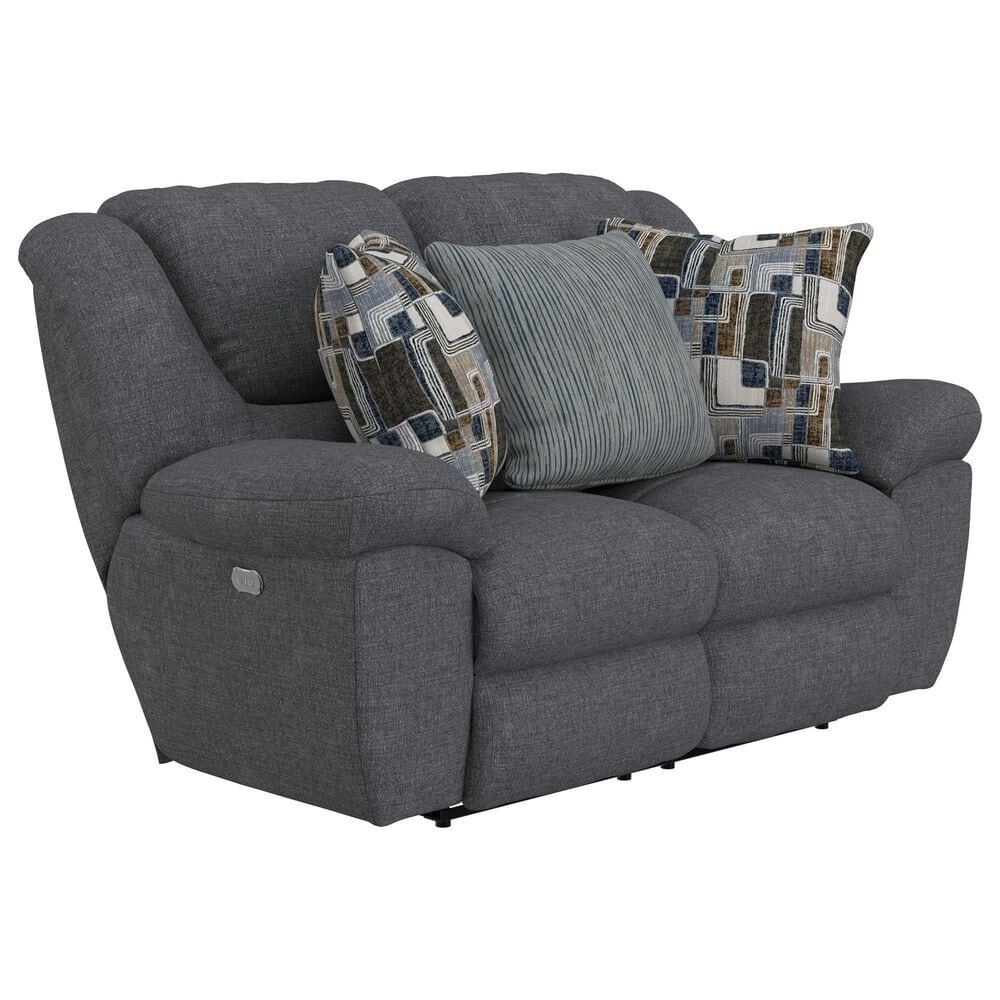 Catnapper Trifecta Power Reclining Rocking Loveseat in Smoke, , large