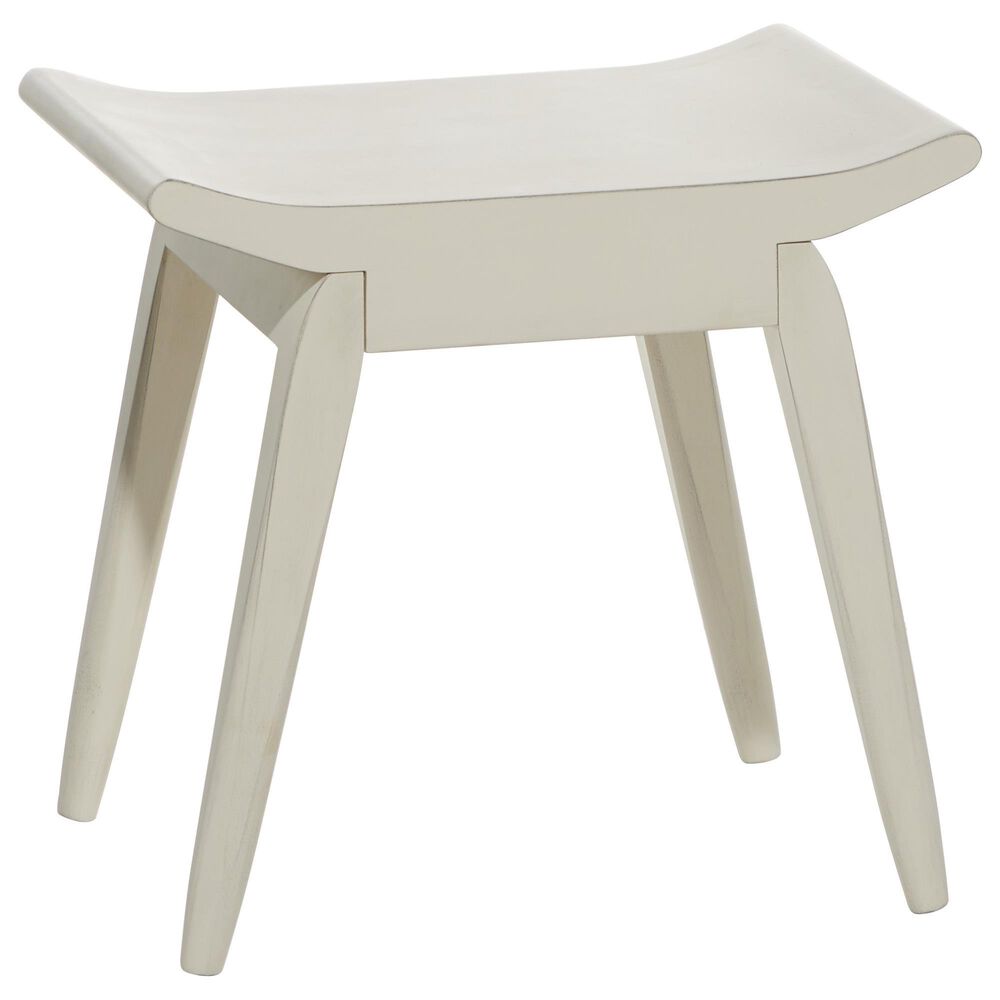 Maple and Jade Rectangle Stool in White, , large