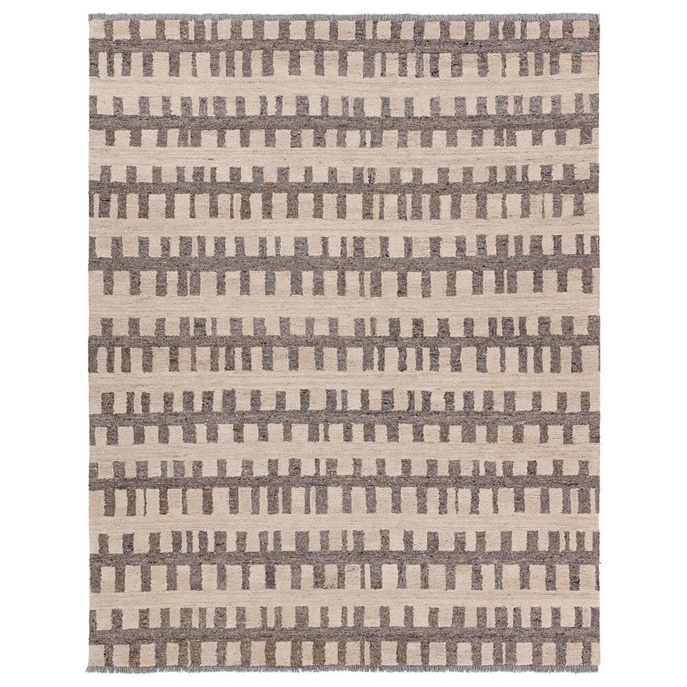 Jaipur Hadi Emir 8" x 10" Feather Gray, Bungee Cord and Almond Milk Area Rug, , large