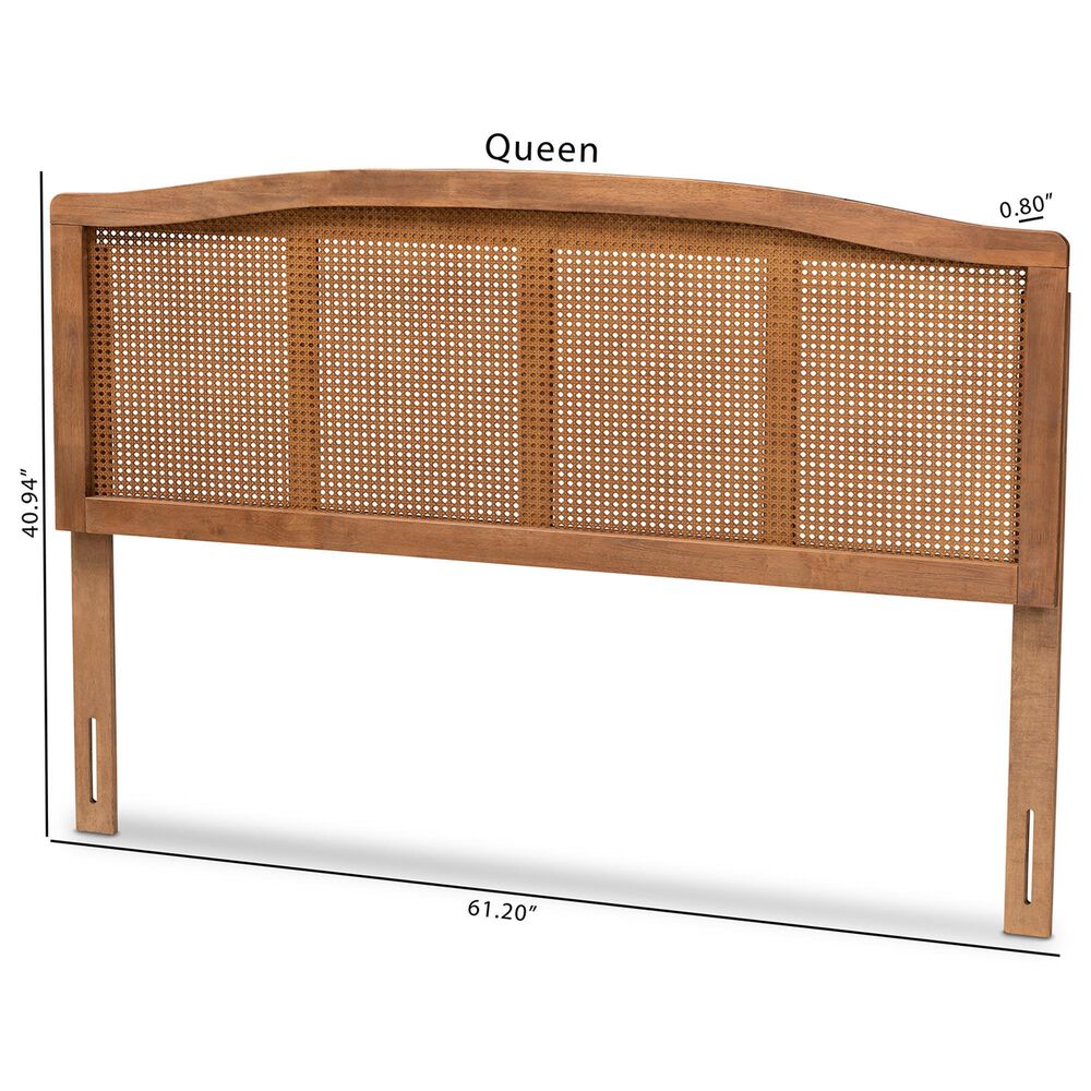 Baxton Studio Marieke Queen Panel Headboard in Ash Walnut, , large