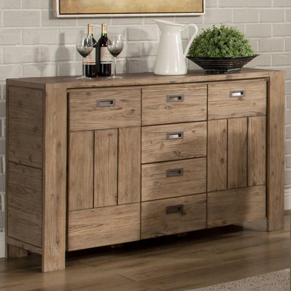Alpine Furniture Seashore Sideboard in Sandblasted Antique Natural