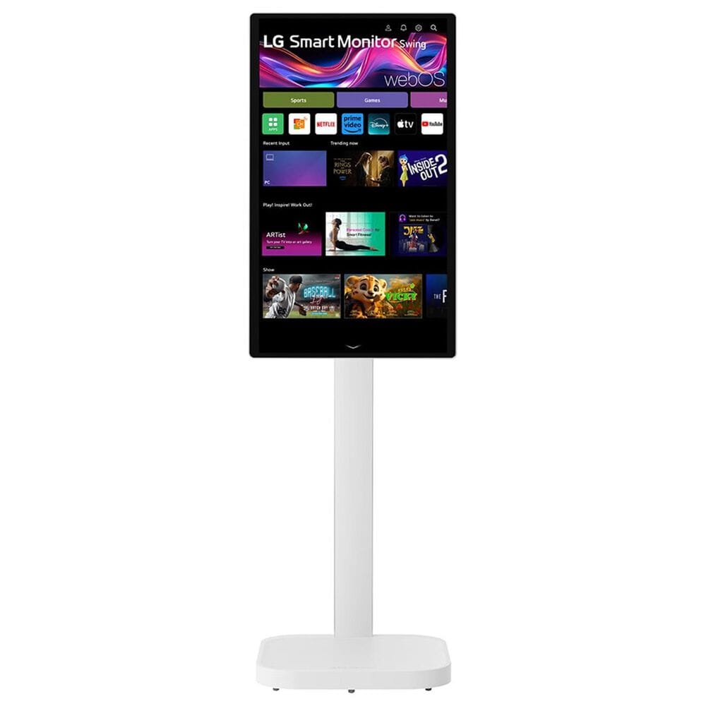 LG 31.5&quot; 4K UHD IPS Smart Monitor Swing with Touchscreen and Rolling Stand in White, , large