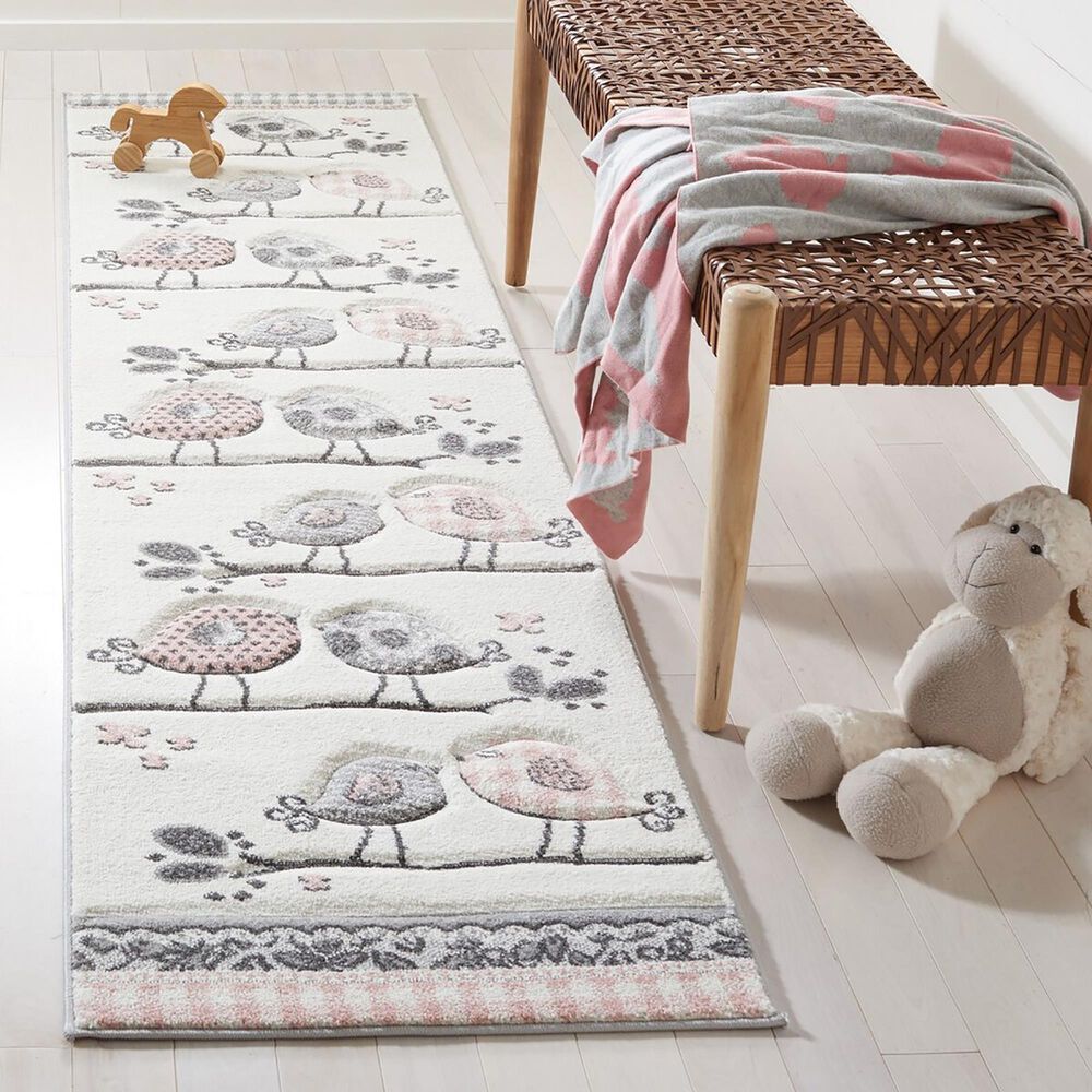 Safavieh Carousel 2&#39; x 8&#39; Pink and Ivory Kids Runner, , large