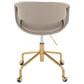 Lumisource Curvo Task Chair with Light Grey Cushion in Gold, , large