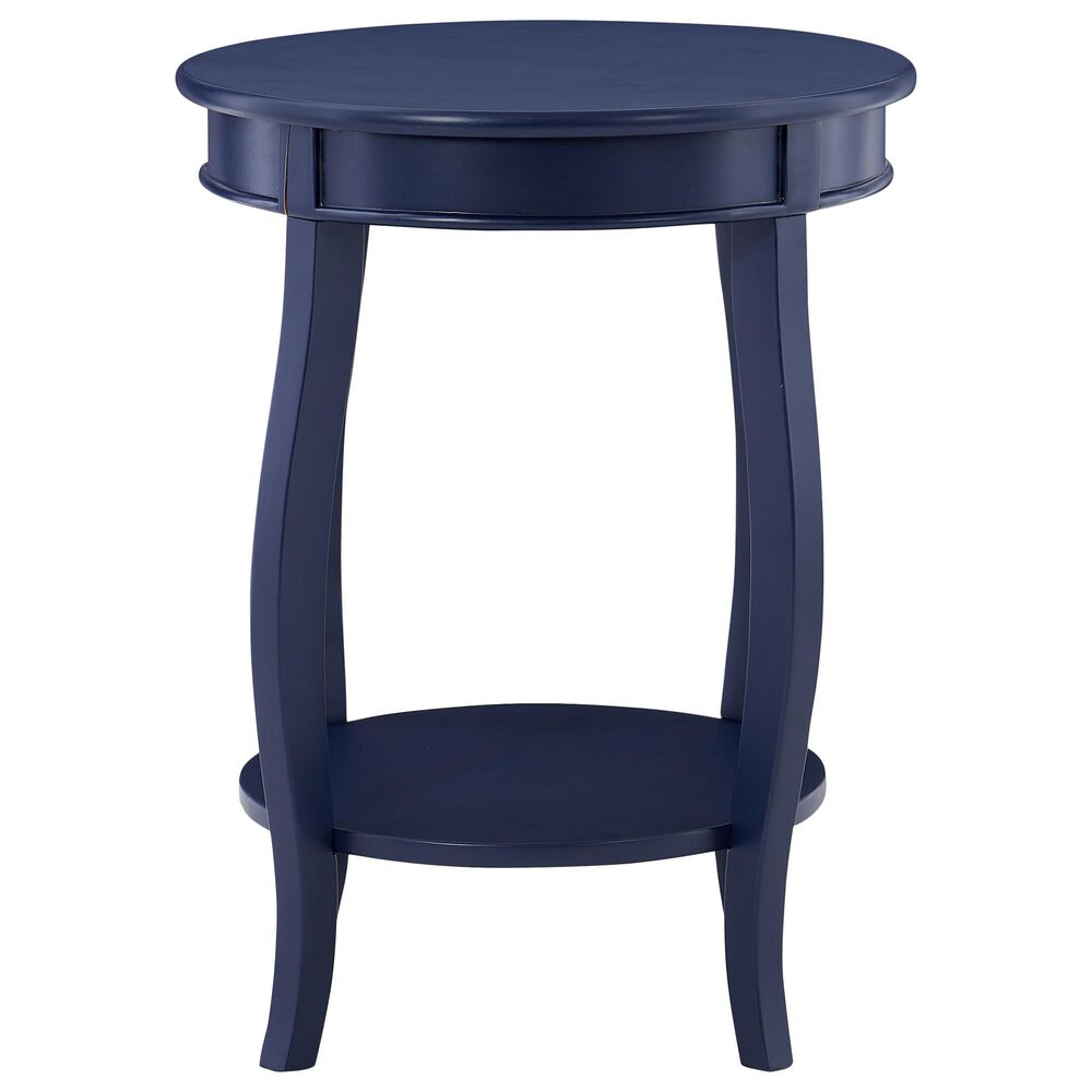 Linon Home Decor Aura Round Side Table in Navy Blue, , large