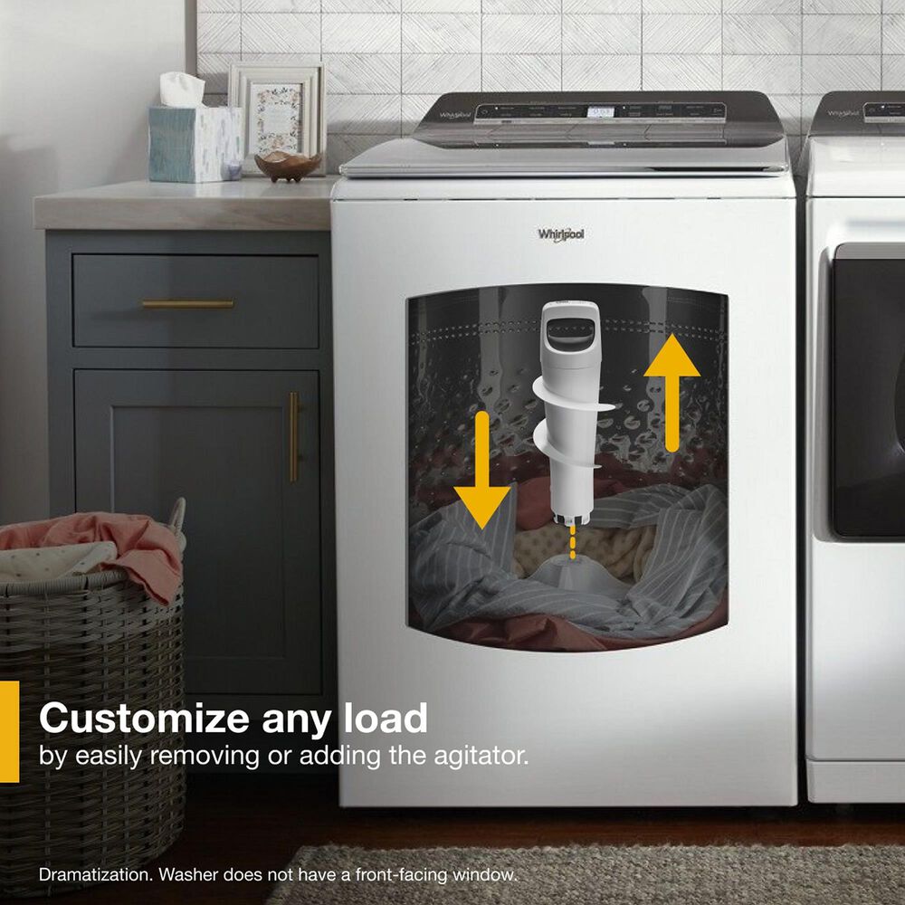 Whirlpool 5.3 Cu. Ft. Top Load Washer and 7.4 Cu. Ft. Top Load Gas Dryer Laundry Pair in White, , large