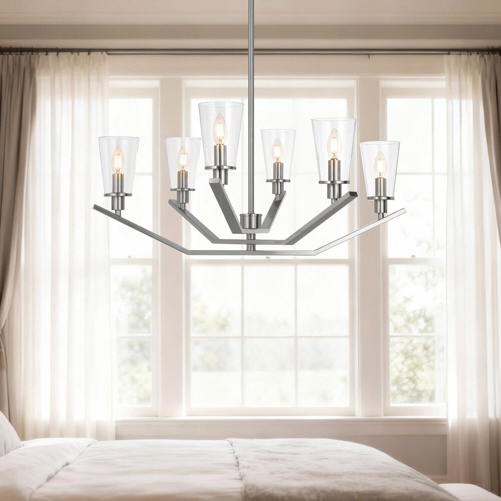 Cal Lighting Vireo Chandelier in Brushed Steel, , large