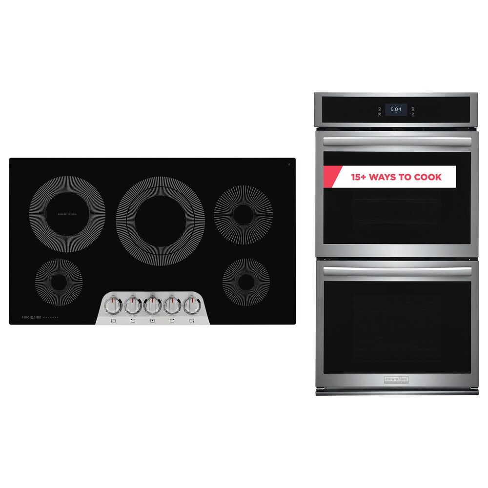Frigidaire Gallery Gallery 2-Piece Kitchen Package with 27" Double Electric Wall Oven and 36" Electric Cooktop in Stainless Steel, , large