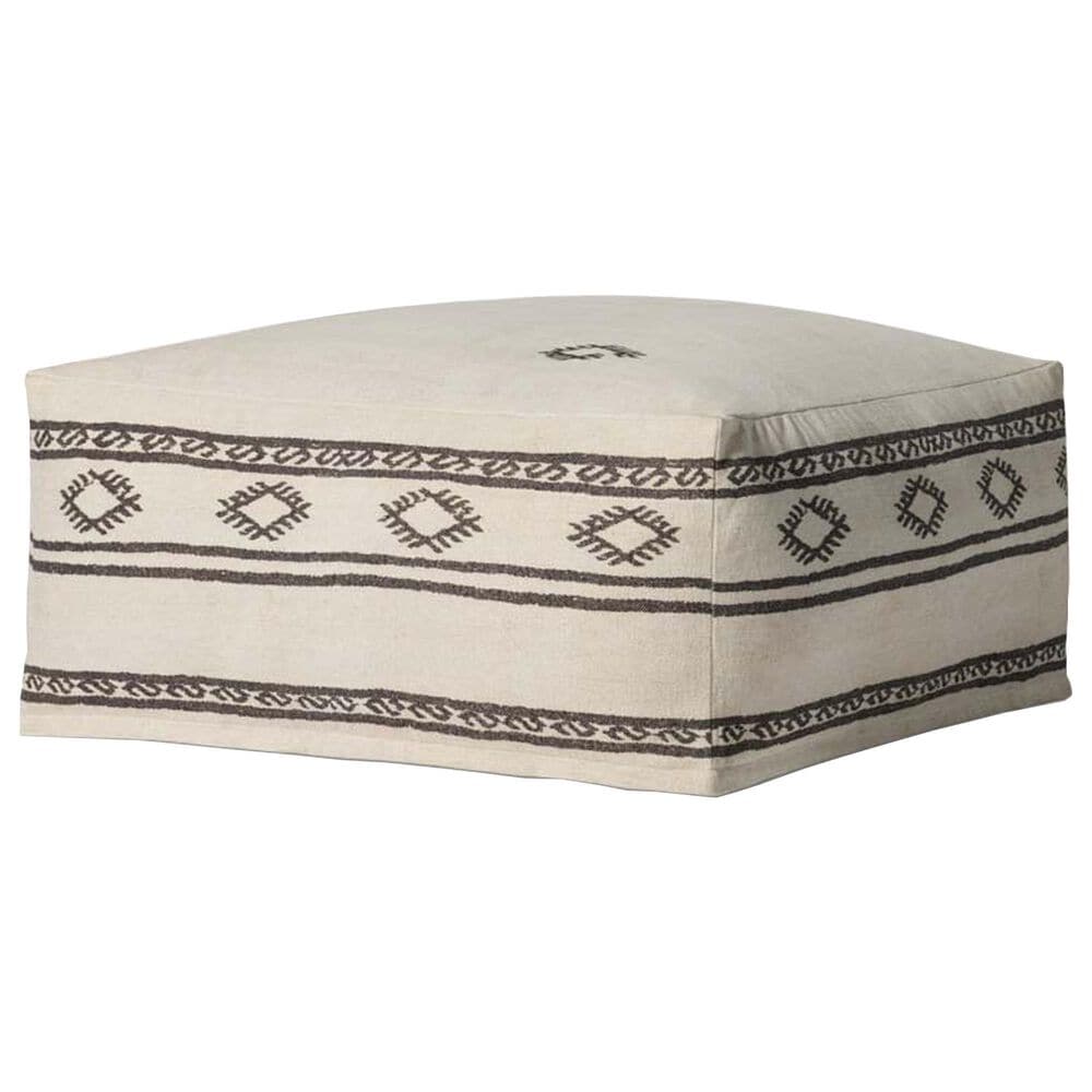 Loloi Square Pouf in Ivory and Brown, , large