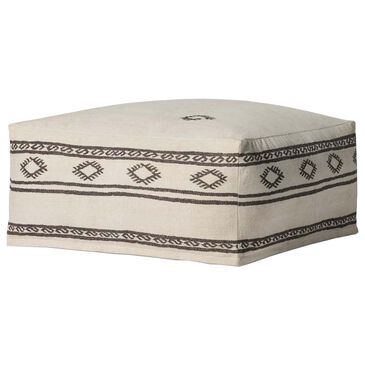 Loloi Square Pouf in Ivory and Brown, , large