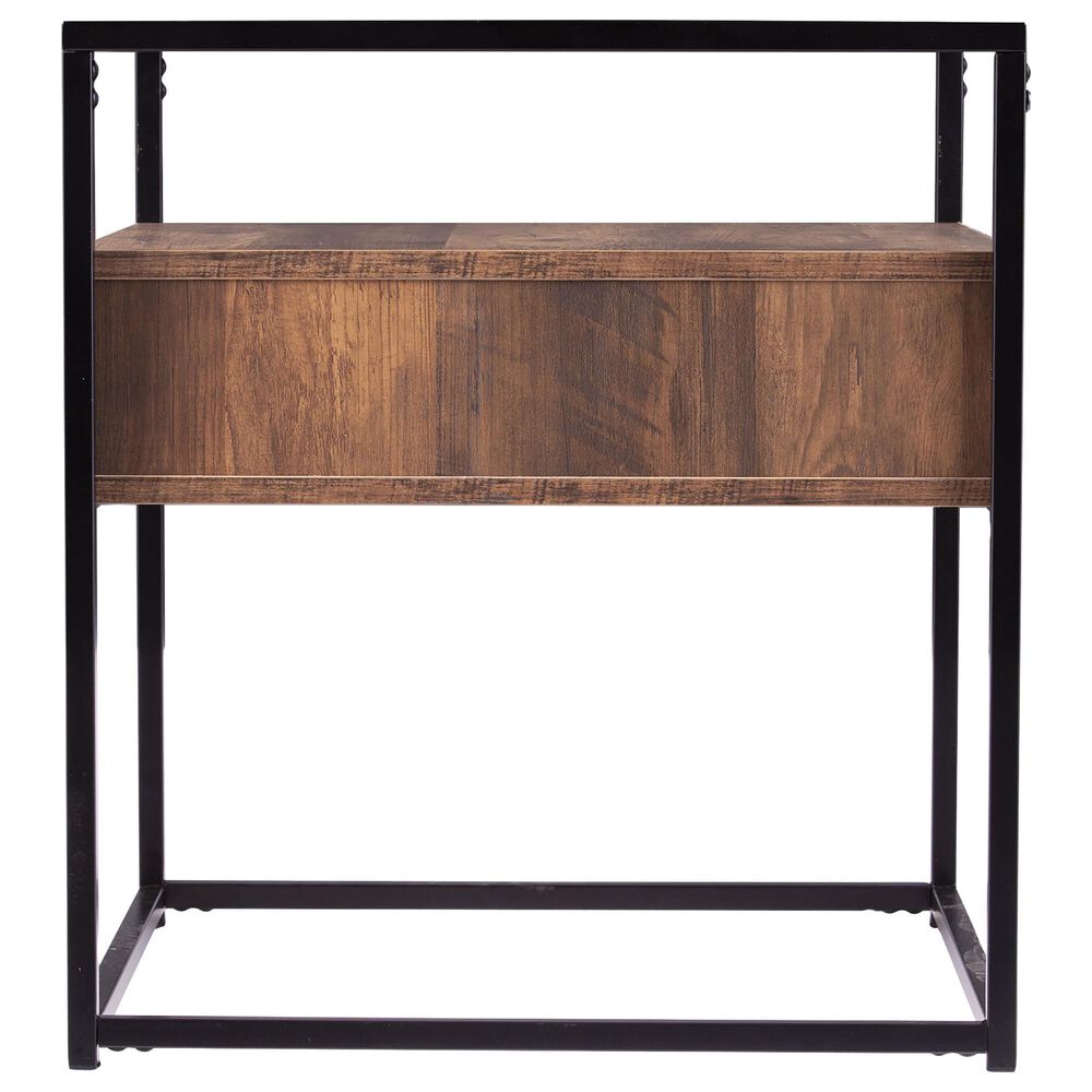 Southern Enterprises Olivern End Table in Black and Natural, , large
