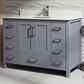 Lexora Home Jacques 48" Single Bathroom Vanity in Dark Grey with 2 cm White Cultured Marble Top and Rectangular Sink, , large