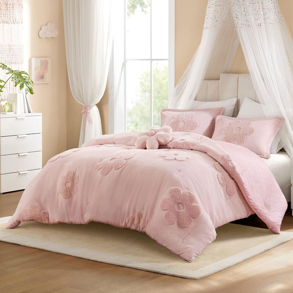 Hampton Park Gracie 4-Piece Full/Queen Comforter Set in Pink, , large