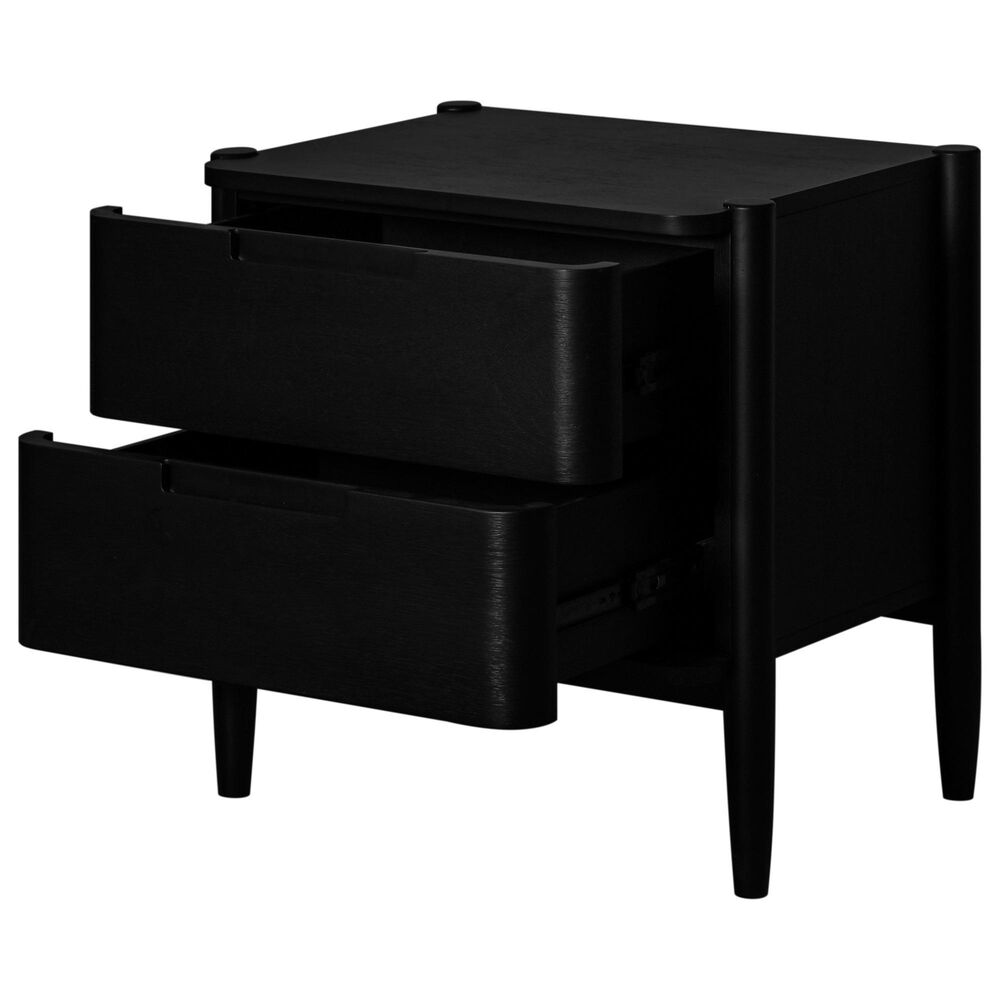 Marquette Interiors Casal 2 Drawer Nightstand in Black Finish, , large