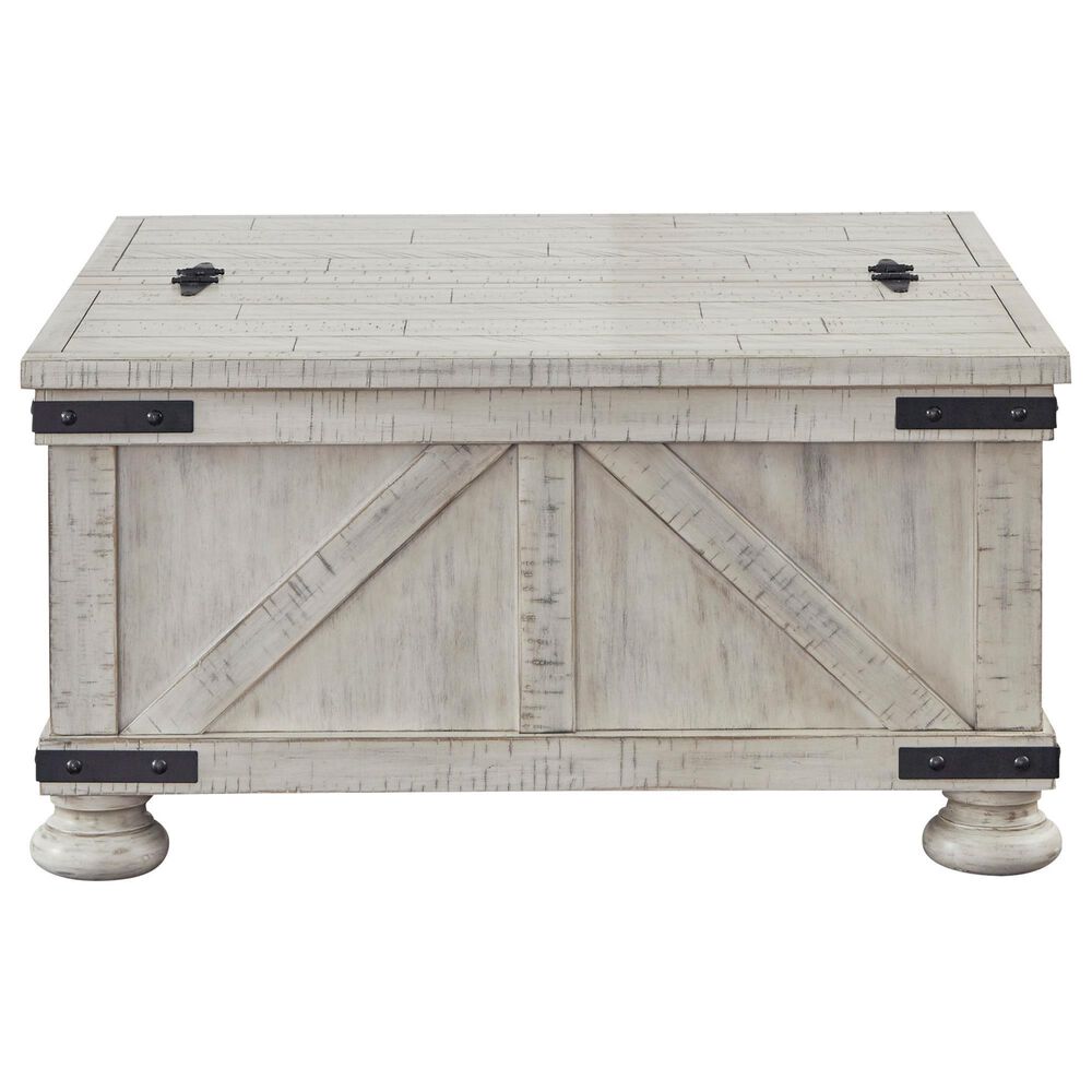 Ashley Carynhurst Cocktail Table with Storage in Whitewash, , large