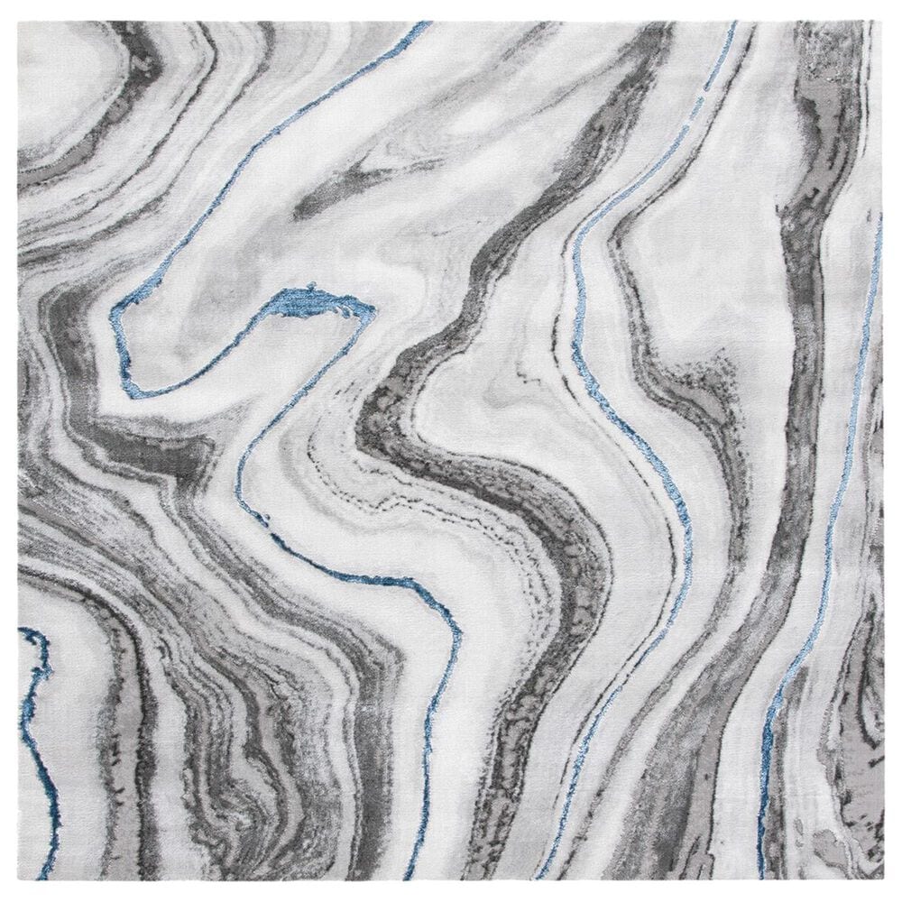 Safavieh Craft CFT819N 4" Square Grey and Blue Area Rug, , large