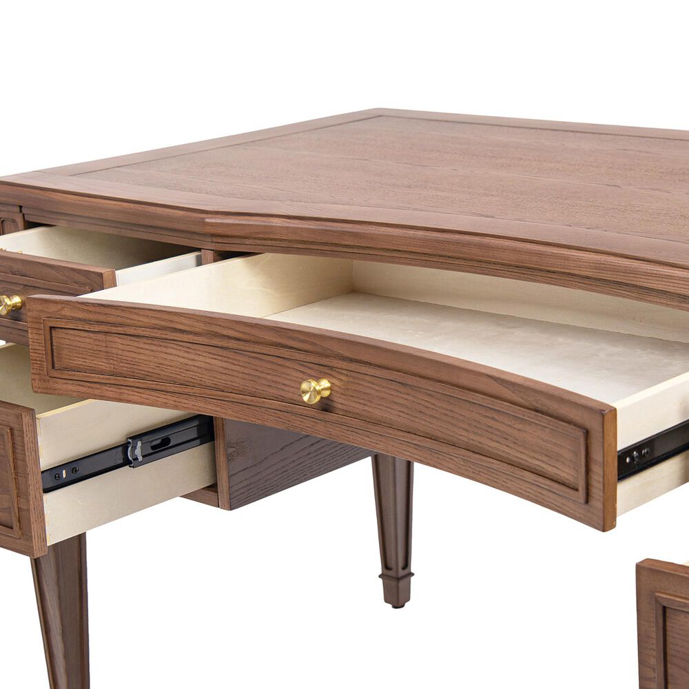 Jennifer Taylor Home Dauphin 59" 5-Drawer Executive Desk in Brown, , large