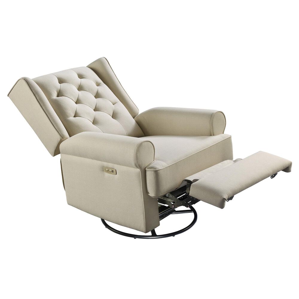 Eastern Shore Amelia Power Recliner Swivel Glider with USB Port in Natural, , large