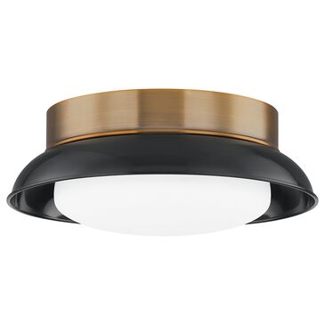 Troy Lighting Arnie 2-Light Flush Mount in Patina Brass and Gloss Black, , large