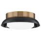 Troy Lighting Arnie 2-Light Flush Mount in Patina Brass and Gloss Black, , large