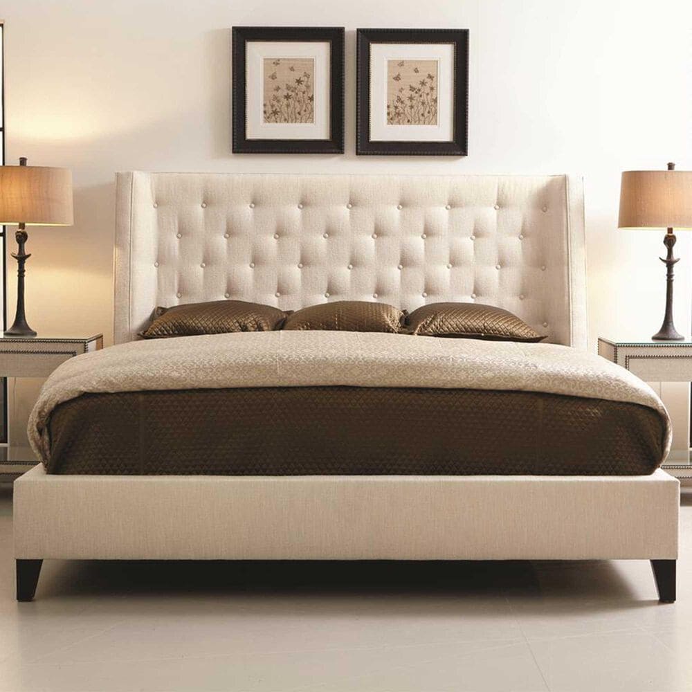 Bernhardt Maxime Queen Upholstered Bed in Cream, , large