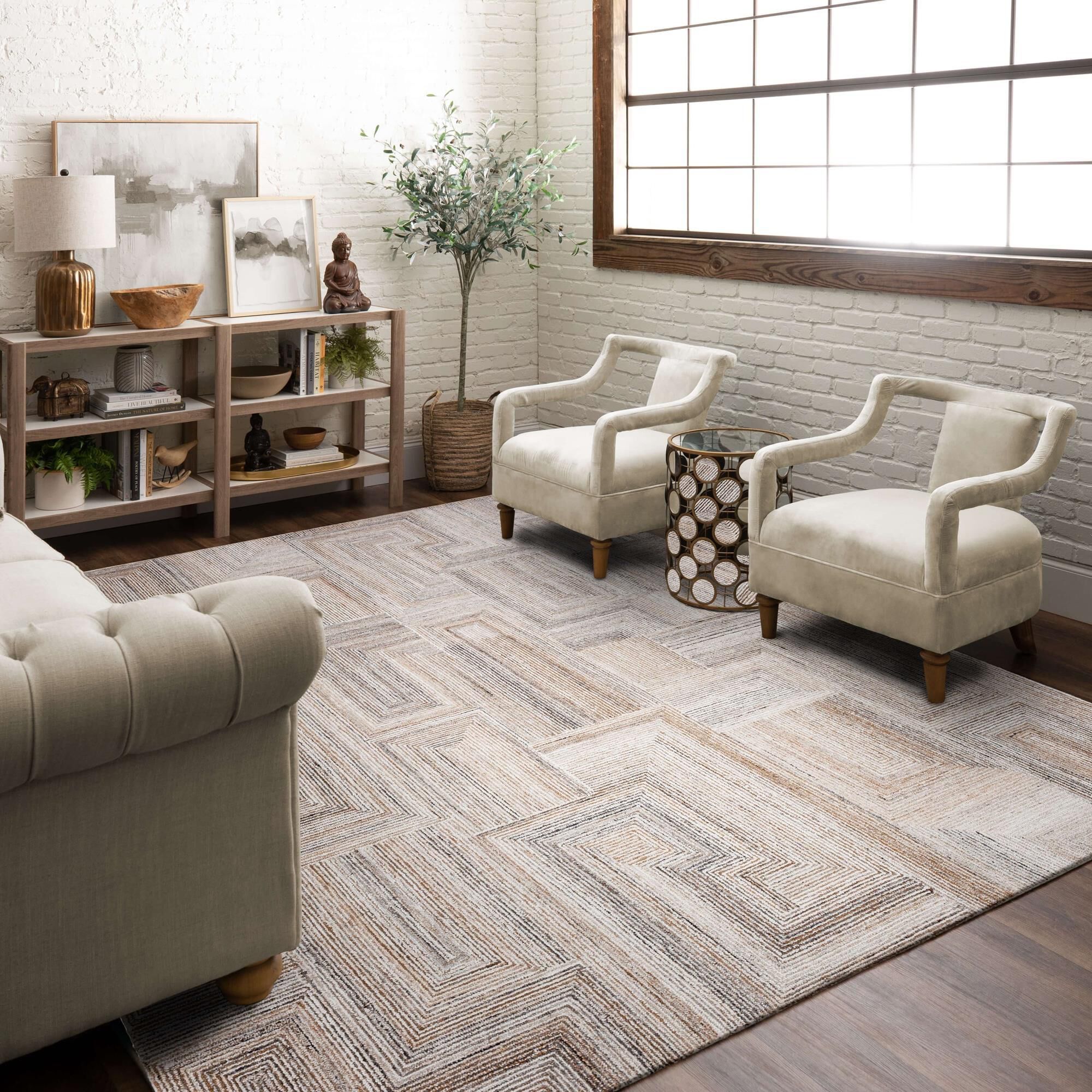 Karastan Forsyth Park Cloverdale Beige Steel 8' x 10' Area Rug