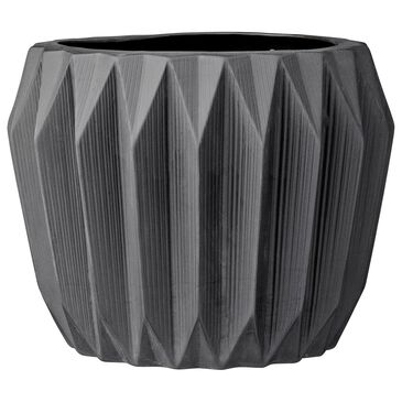 Creative Coop Round Fluted Planter in Matte Grey, , large