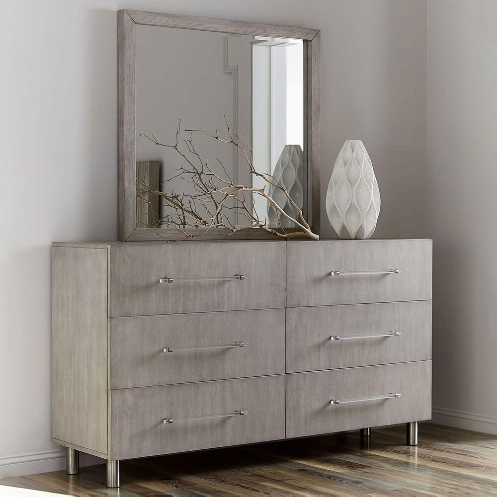 Urban Home Argento 6-Drawer Dresser and Mirror in Misty Grey, , large