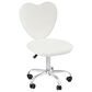 Impressions Vanity Heart Swivel Vanity Chair with White Cushion in Matte Silver, , large