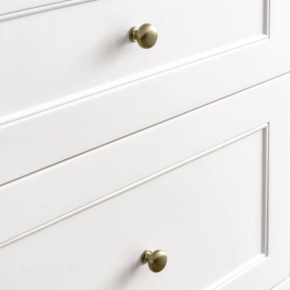 James Martin Vanities Breckenridge 36&quot; Single Bathroom Vanity in Bright White with 3 cm Carrara White Marble Top and Rectangular Sink, , large