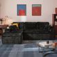 HOMLUX 105.5" Zero Assembly Sofa with Ergonomic Chaise Sectional in Black, , large