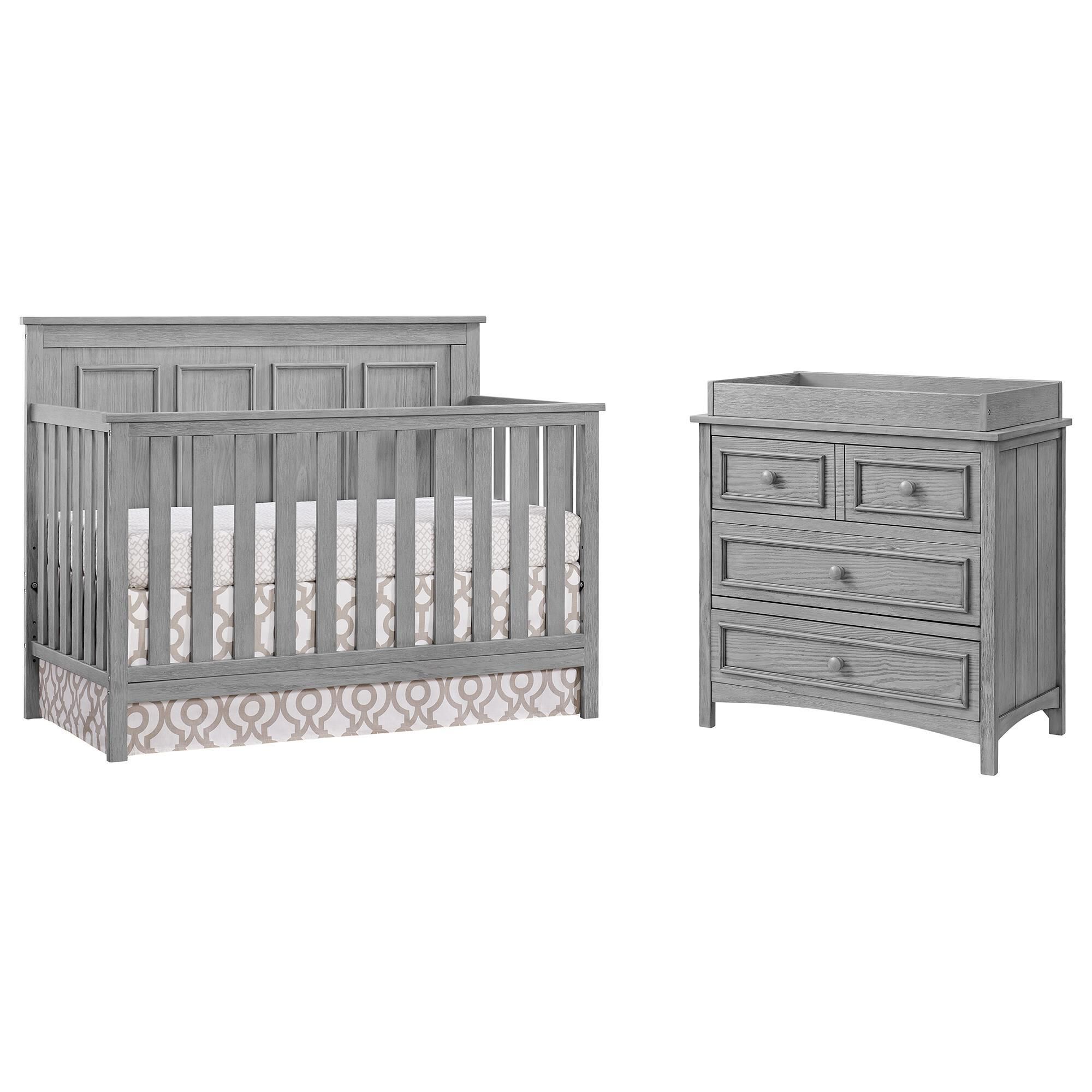 Rustic grey crib shop set