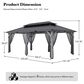HOMLUX 12" x 20" Patio Hardtop Gazebo with Wood Posts in Light Gray, , large