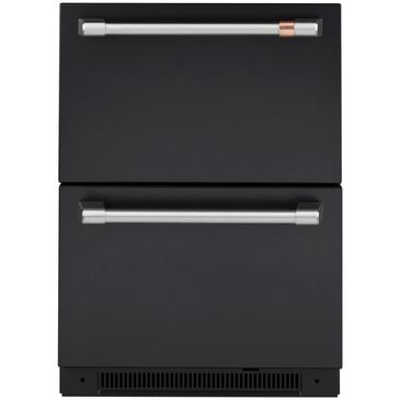 Cafe 5.7 Cu. Ft. Built-In Dual-Drawer Refrigerator in Matte Black and Brushed Stainless Handles, , large