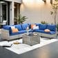 HOMLUX 7-Piece Patio Conversation Set in Navy Blue, , large