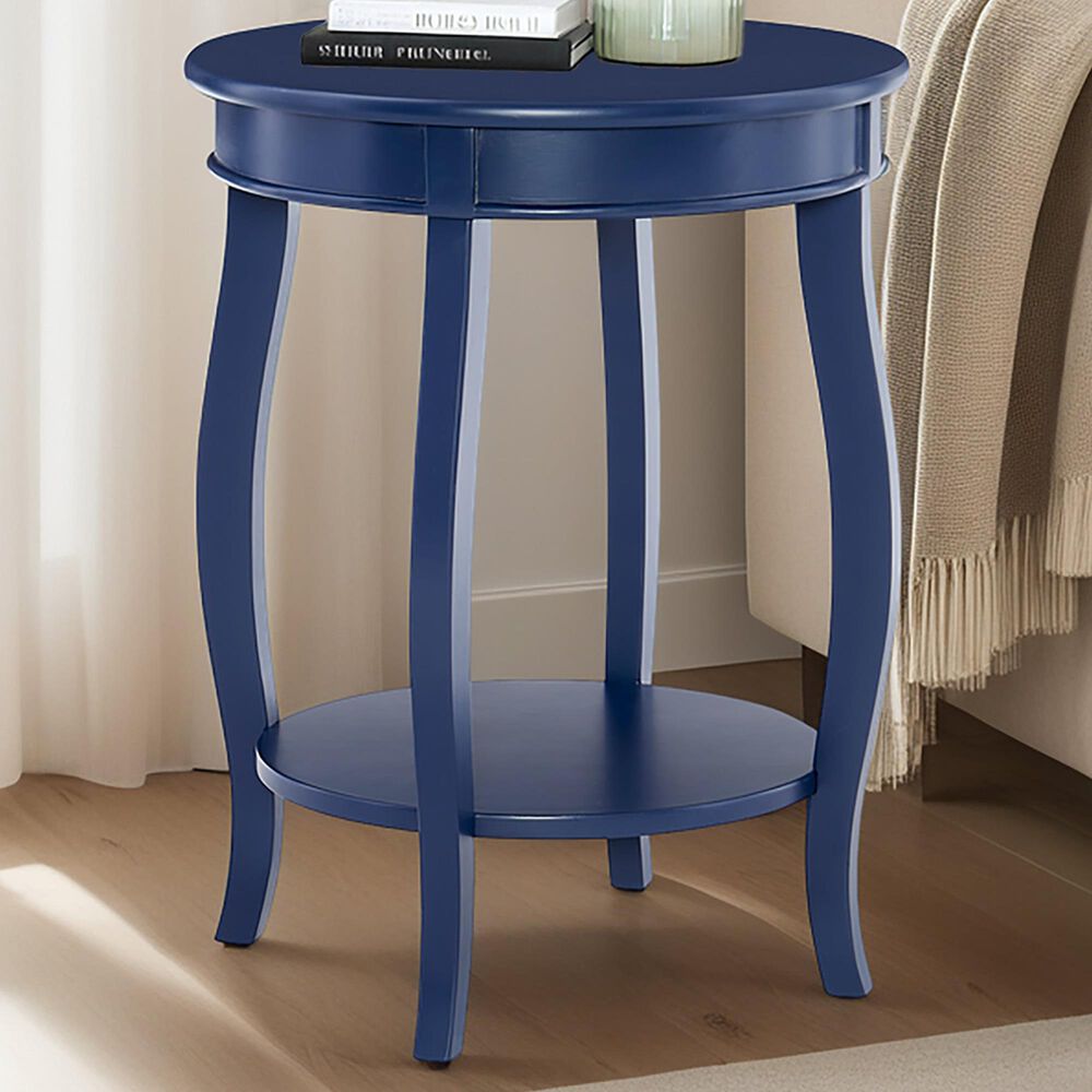 Linon Home Decor Rainbow Side Table in Navy Blue, , large