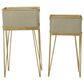 Maple and Jade Planter with Removable Stand in Gray and Gold Satin (Set of 2), , large