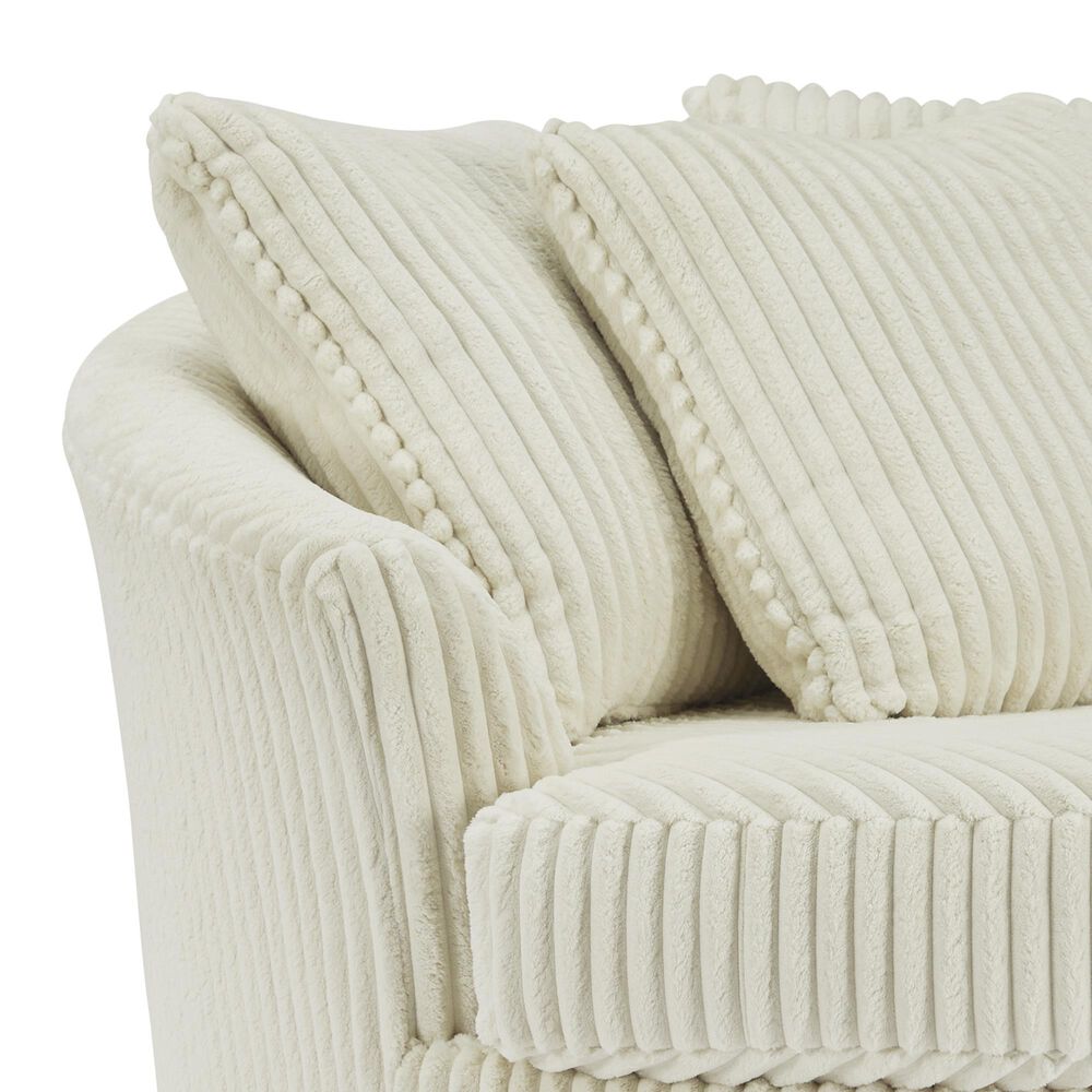 Ashley Lindyn Oversized Swivel Accent Chair in Ivory, , large